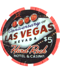JWm `bv uHard Rock $5 Las Vegas Centennial 2005v